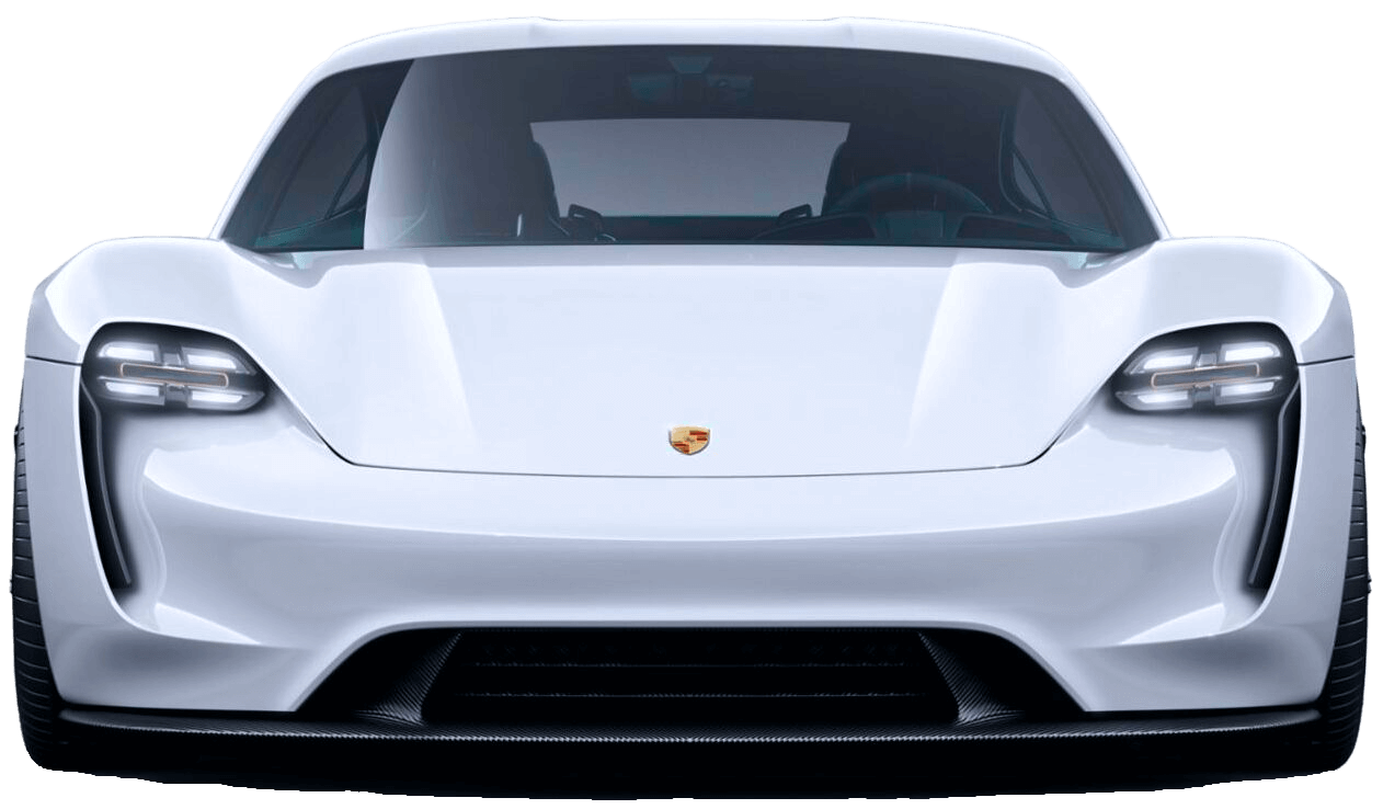 White Porsche Taycan showcased on the CarZone homepage